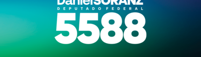 Faixa colorida com a logo e o número 5588