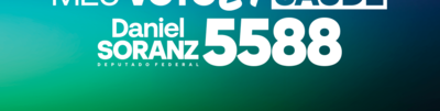 Faixa colorida com Meu voto é mais saúde